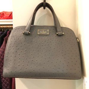 Kate Spade New York Grey Ostrich Handbag- Medium